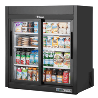 True GDM-09-SQ-HC-LD 36-Inch Countertop Refrigerated Display Merchandiser with Sliding Doors