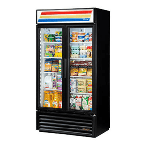 True GDM-35-HC~TSL01 Two-Section Glass Door Display Refrigerator - 39.5"
