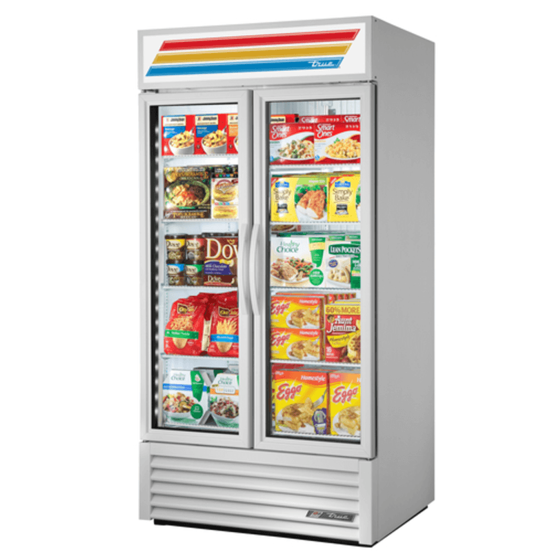 True GDM-35F-HC~TSL01 2-Section 39.5" Glass Door Display Freezer