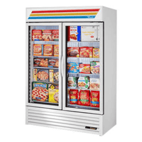 True GDM-49F-HC~TSL01 Two-Section Glass Door Retail Freezer