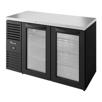 True Refrigeration TBR52-RISZ1-L-B-GG-1 52-Inch Two-Door Glass Back Bar Cooler with Stainless Top