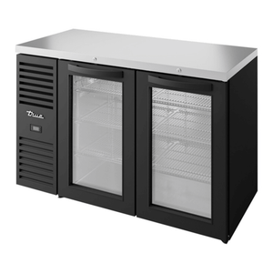 True Refrigeration TBR52-RISZ1-L-B-GG-1 52-Inch Two-Door Glass Back Bar Cooler with Stainless Top