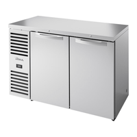 True Refrigeration TBR52-RISZ1-L-S-SS-1 52-Inch Two-Door Stainless Steel Refrigerated Back Bar Cabinet