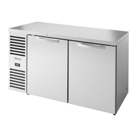 True Refrigeration TBR60-RISZ1-L-S-SS-1 60-Inch Two-Section Commercial Back Bar Cooler