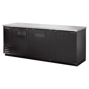 True Refrigeration TBB-4-HC 90" Solid Door Back Bar Refrigerator with Stainless Countertop