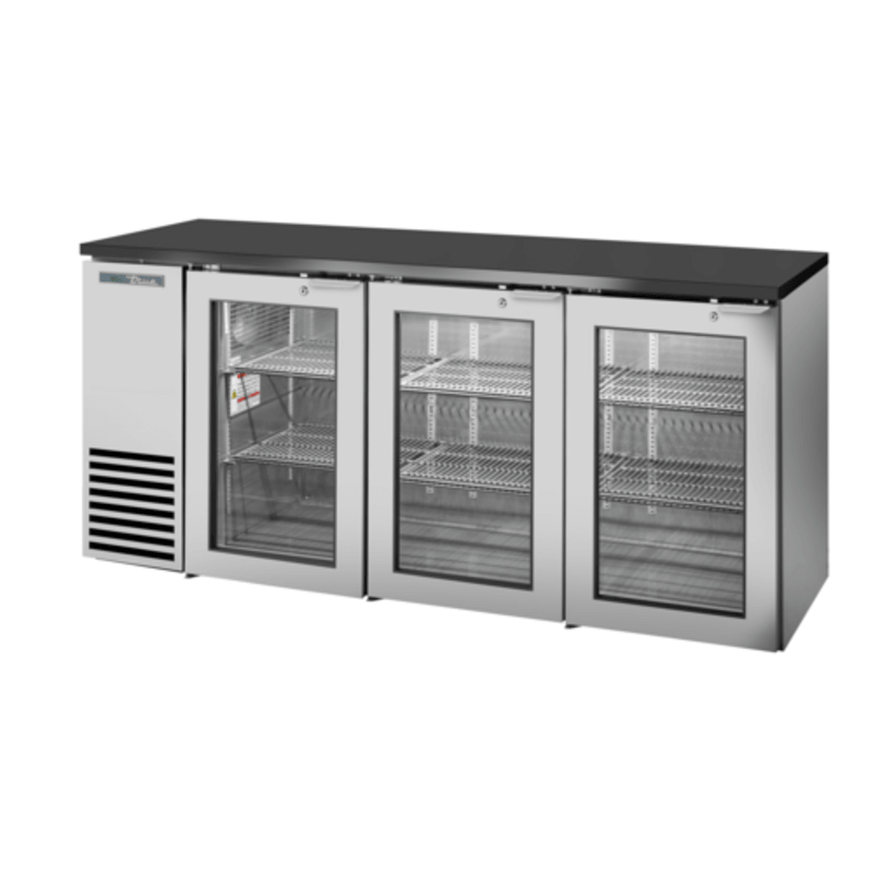True Refrigeration TBB24-72-3G-Z1-BST-S-1 72-Inch Glass Door Back Bar Refrigerator, Stainless Steel