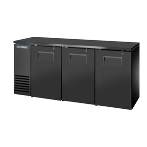 True Refrigeration TBB24-72-3S-Z1-BST-B-1 72-1/8" Solid 3-Door Refrigerated Back Bar Cabinet