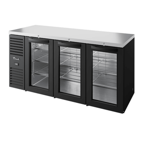 True Refrigeration TBR84-RISZ1-L-B-GGG-1 84-Inch 3-Section Glass Door Back Bar Cooler