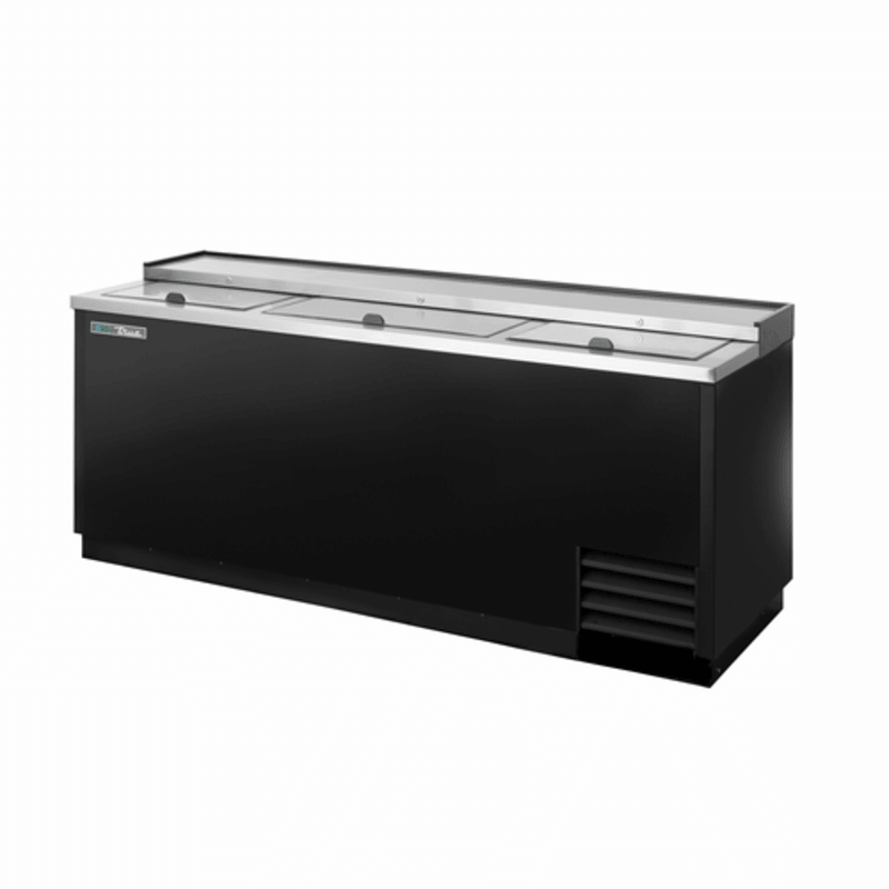 True Refrigeration TD-80-30-HC 80.13" Black Horizontal Bottle Cooler, 30-Case Capacity