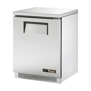True Refrigeration TUC-24F-HC 24 inch undercounter commercial freezer with stainless steel finish.