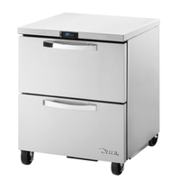 True SPEC SERIES TUC-27D-2-HC~SPEC3 27 inch commercial undercounter refrigerator with drawers on wheels.