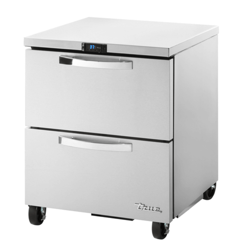 True SPEC SERIES TUC-27D-2-HC~SPEC3 27 inch commercial undercounter refrigerator with drawers on wheels.