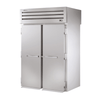 True STG2RRT89-2S-2S-HC pass-through commercial refrigerator with solid doors and streamlined design.