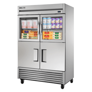 True T-49-2-G-2-HC~FGD01 Two-Section 54-Inch Combination Half-Door Reach-In Refrigerator