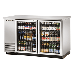 True TBB-2G-S-HC-LD 58-7/8" Glass-Door Stainless Steel Back Bar Refrigerator