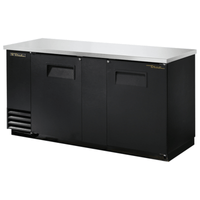 True TBB-3-HC 69-1/8-Inch Solid Door Refrigerated Back Bar Cooler - Black