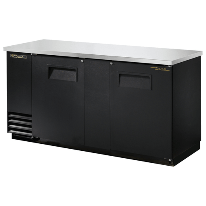 True TBB-3-HC 69-1/8-Inch Solid Door Refrigerated Back Bar Cooler - Black