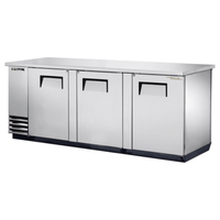 True TBB-4PT-S 90-3/8" Pass-Through Solid Door Back Bar Cooler in Stainless Steel