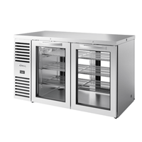 True TBR60-PTSZ1-L-S-GG-GG-1 60" Stainless Steel Pass-Thru Refrigerated Back Bar Cooler