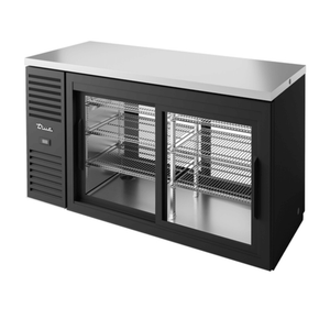 True TBR60-PTSZ1-L-B-11-11-1 60" Black Pass-Through Refrigerated Back Bar Cabinet