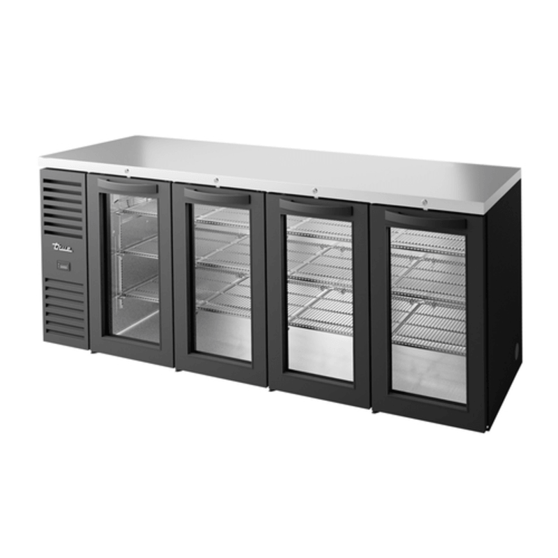 True TBR92-RISZ1-L-B-GGGG-1 92-Inch 4-Door Glass Refrigerated Back Bar Cabinet
