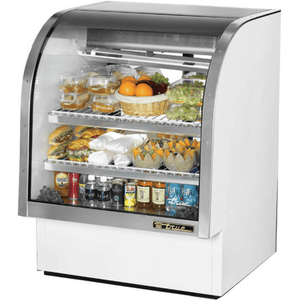 True TCGG-36-HC-LD 36-1/4" Refrigerated Curved Glass Deli Display Case