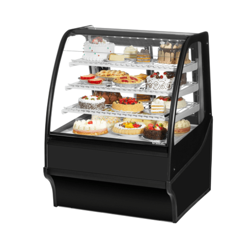 True TDM-R-36-GE/GE-S-S 36.25-Inch Refrigerated Curved Glass Deli and Bakery Display Case