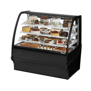 True TDM-R-48-GE/GE-B-W 48-1/4" Black Curved Glass Refrigerated Bakery Display
