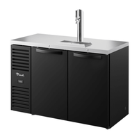 True TDR52-RISZ1-L-B-SS-1 52-inch outdoor draft beer dispenser with black exterior.