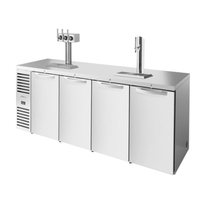 True TDR92-RISZ1-L-S-SSSS-1 92-Inch Four-Door Stainless Steel Draft Beer Cooler