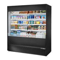 True TOAM-72-HC~NSL01 72-inch open air vertical merchandiser displaying a variety of grab-and-go items.