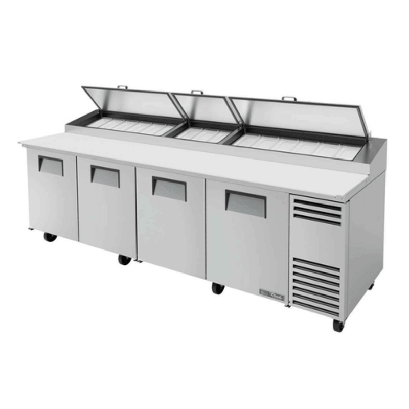 True TPP-AT-119-HC 119.25" Four-Door Refrigerated Pizza Prep Station