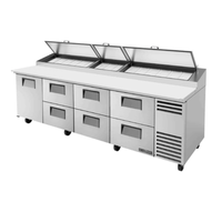 True TPP-AT-119D-6-HC Refrigerated 119-Inch Prep Table with Alternate Top