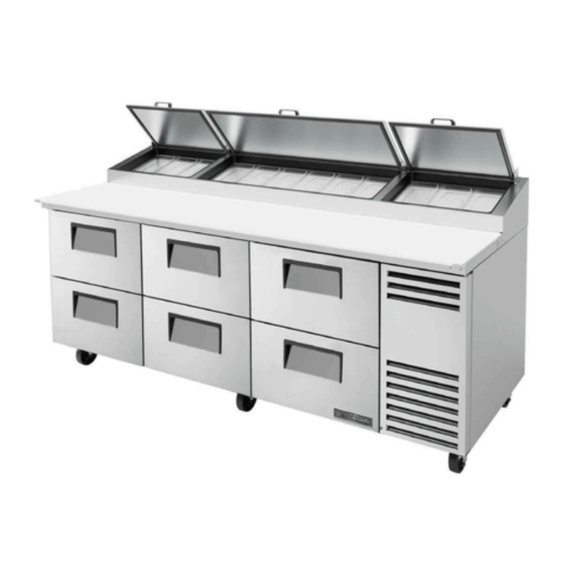 True TPP-AT2-93D-6-HC 93.38-Inch 6-Drawer Refrigerated Pizza Prep Counter
