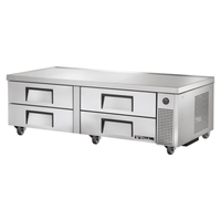 True TRCB-72-HC Refrigerated Chef Base Equipment Stand with stainless steel top and drawers.