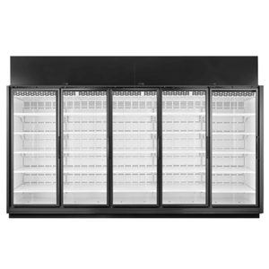 True TRM5L-YN-BLK-WHT-1BLKLLLLL-4 5-Door Glass Merchandiser Freezer - Black/White