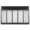 True TRM5M-YY-BLK-WHT-1BLKLLLLL-4 black refrigerated merchandiser with five sections for efficient beverage storage.