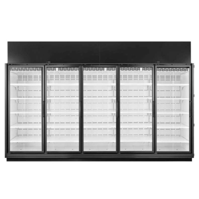 True TRM5M-YY-BLK-WHT-1BLKLLLLL-4 5-Door Black Merchandising Refrigerator
