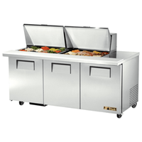 True TSSU-72-24M-B-ST-HC 72" Mega Top Sandwich & Salad Prep Refrigerator