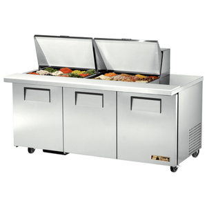 True TSSU-72-24M-B-ST-HC 72" Mega Top Sandwich & Salad Prep Refrigerator