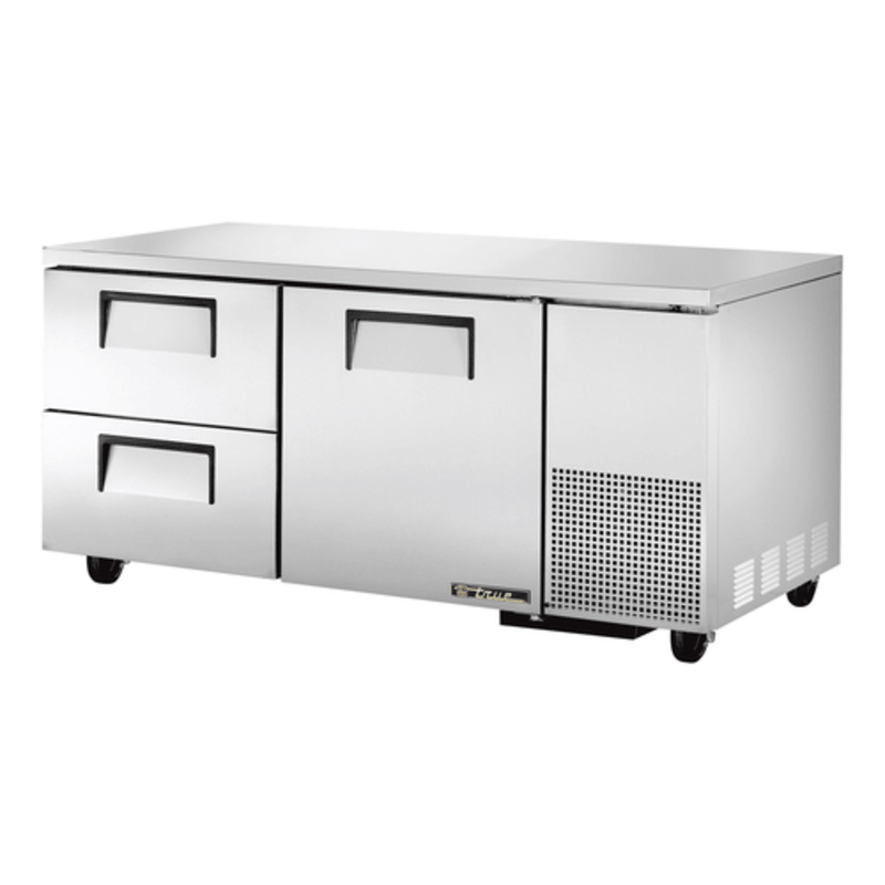 True TUC-67D-2-HC Undercounter Refrigerator with Drawers in a sleek stainless steel design.