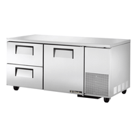 True TUC-67D-2-HC Undercounter Refrigerator with Drawers in a sleek stainless steel design.