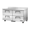 True TWT-60D-4-HC 60" refrigerated worktop with drawers for efficient food preparation.