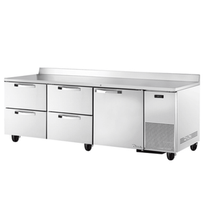 True TWT-93D-4-HC~SPEC3 SPEC SERIES 93" Three-Section Worktop Refrigerator with Drawers and Door