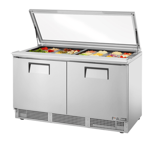 True Refrigeration TFP-64-24M-FGLID 64-Inch Mega Top Sandwich and Salad Prep Table with Glass Lid