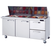 Blue Air BLMT72-D2R-HC 72.41-Inch Mega Top Refrigerated Prep Counter