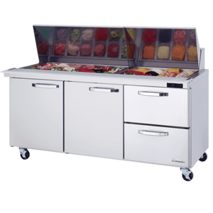 Blue Air BLMT72-D2R-HC 72.41-Inch Mega Top Refrigerated Prep Counter