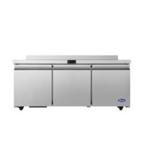 Atosa AWR72SD 3-Door Commercial Worktop Refrigerator, 72.63-Inch