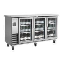 Blue Air BLNBB-72SG-HC 73-1/8" Narrow Depth Glass Door Back Bar Refrigerator