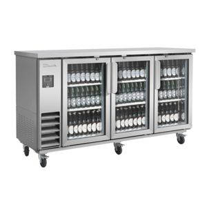 Blue Air BLNBB-72SG-HC 73-1/8" Narrow Depth Glass Door Back Bar Refrigerator